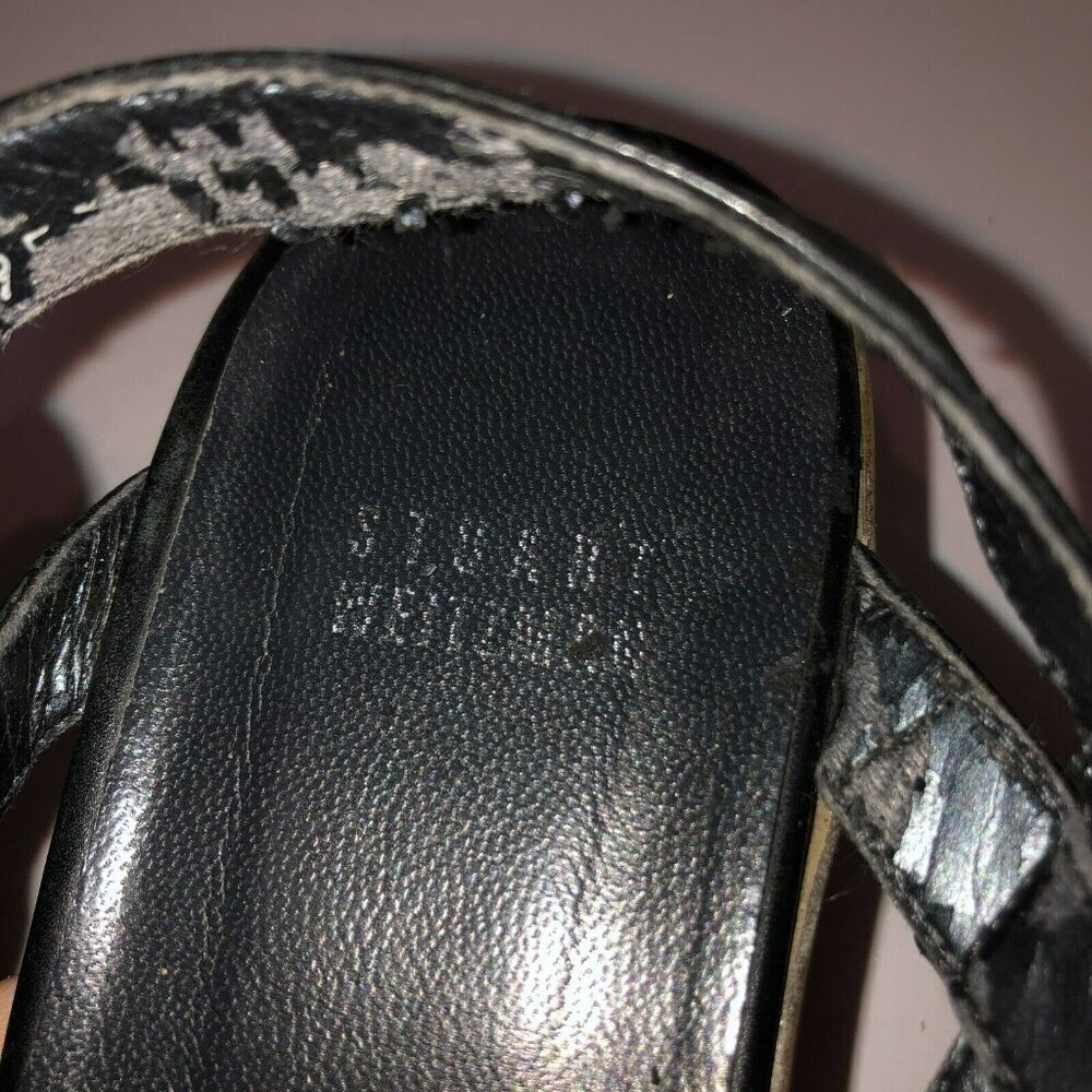 Stuart Weitzman Womens Size 9 M Black Open Toe Strappy Platform Wedge Sandals - Picture 8 of 10